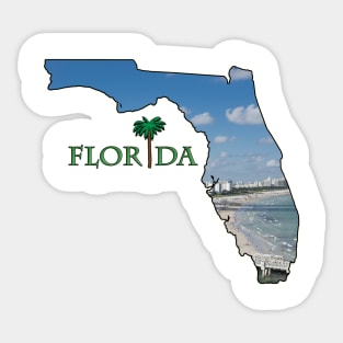 Florida State Outline (Miami Beach) Sticker